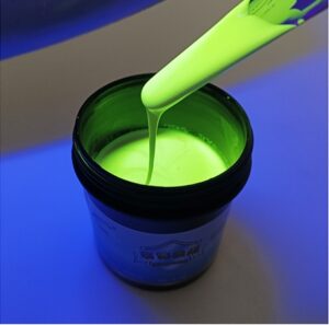 UV Silk Screen Ink Colorless to Emerald Green ink display