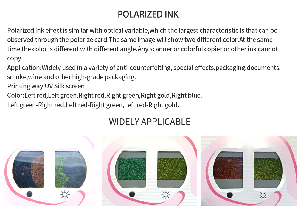 Screen Protection Ink Machine Security UV Silk Screen Printing Polarized Ink Solutions | Mingbo